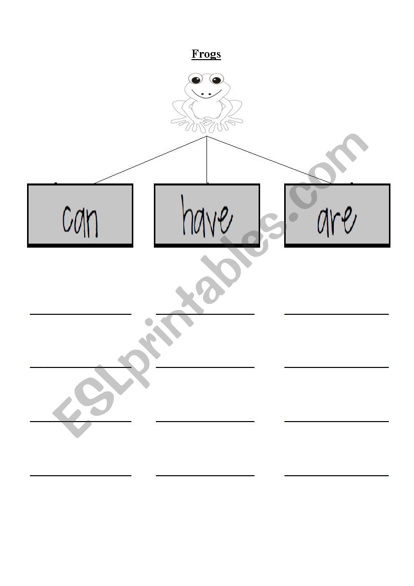 frogs worksheet