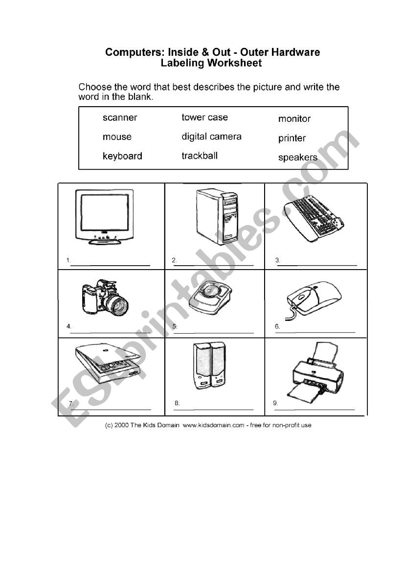 Computers Technology worksheet