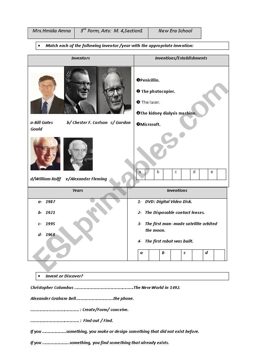 Module 4,Section 1 ,3rd Form worksheet