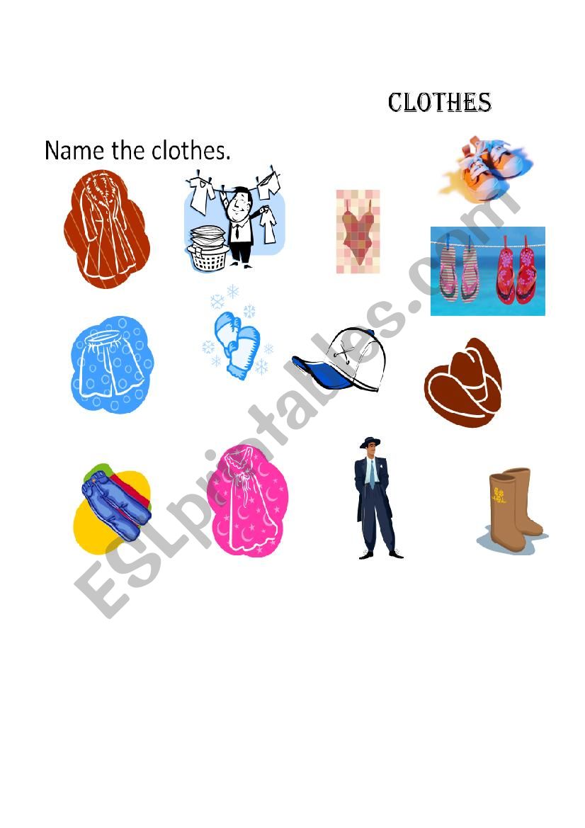 Name the clothes worksheet