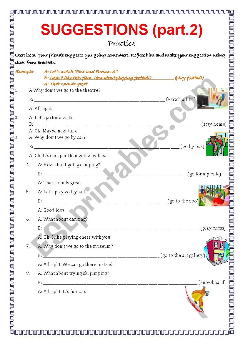 Suggestions - practice part 2.