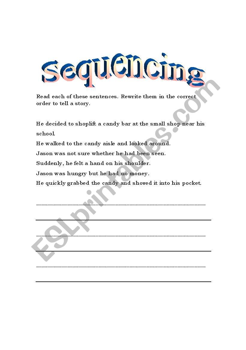 Sequencing Sentences To Make A Paragraph