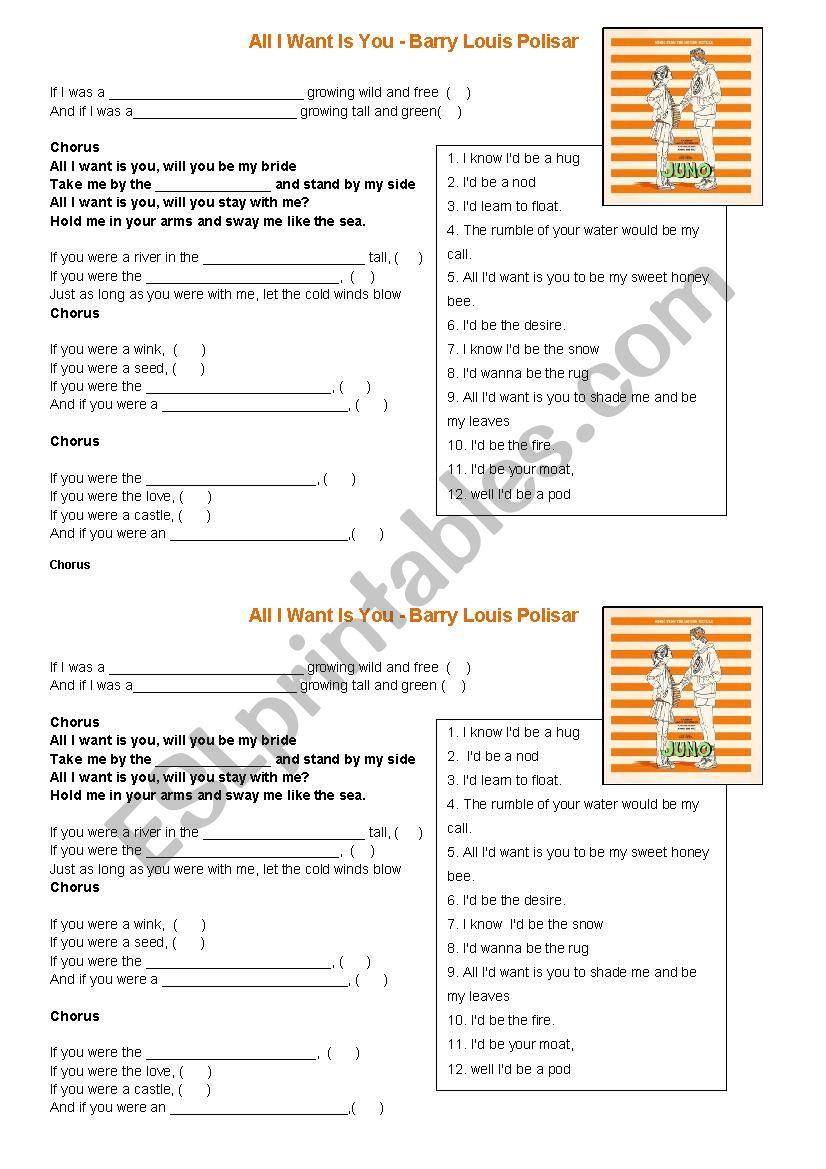 Second Conditional Song worksheet
