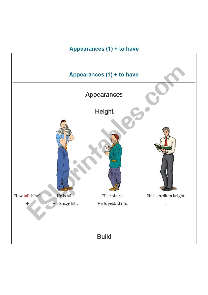 appearance worksheet