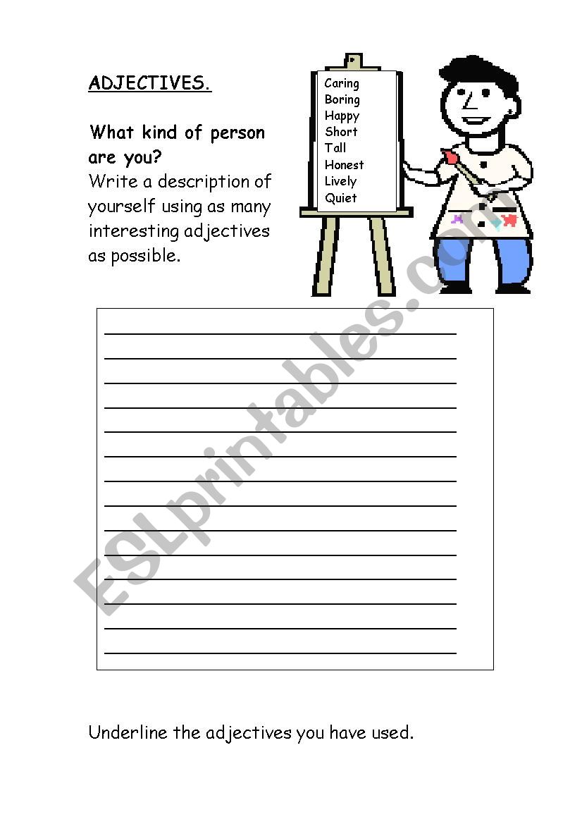Adjective worksheet