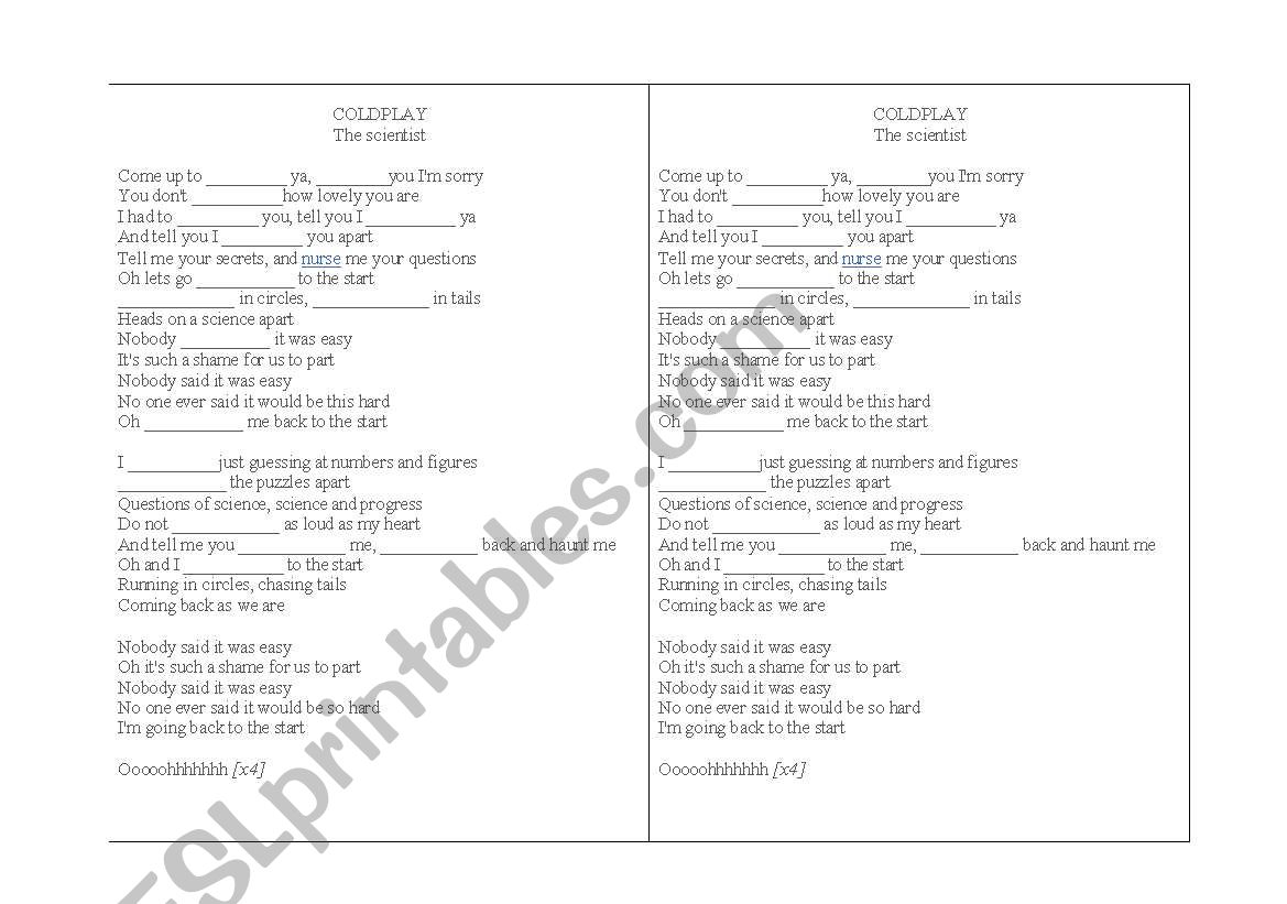 the scientist worksheet