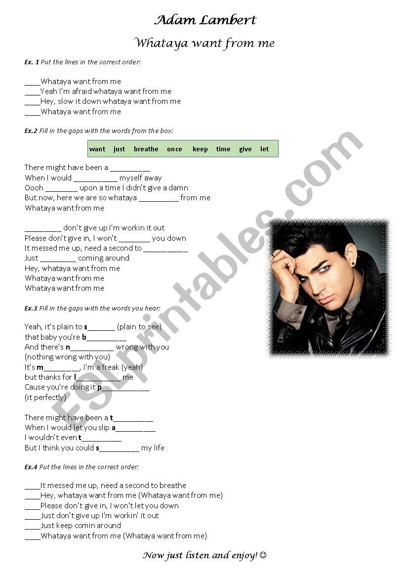 Adam Lambert - Whataya want from me