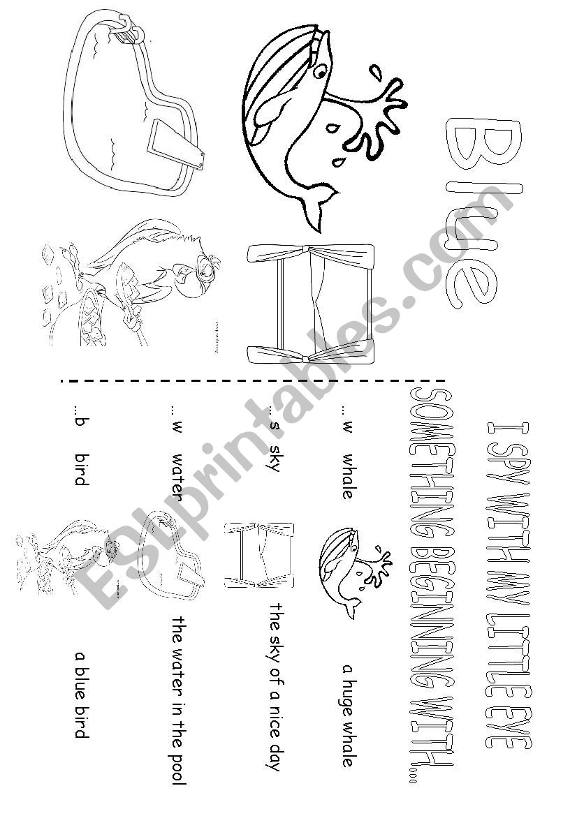 colouring blue worksheet