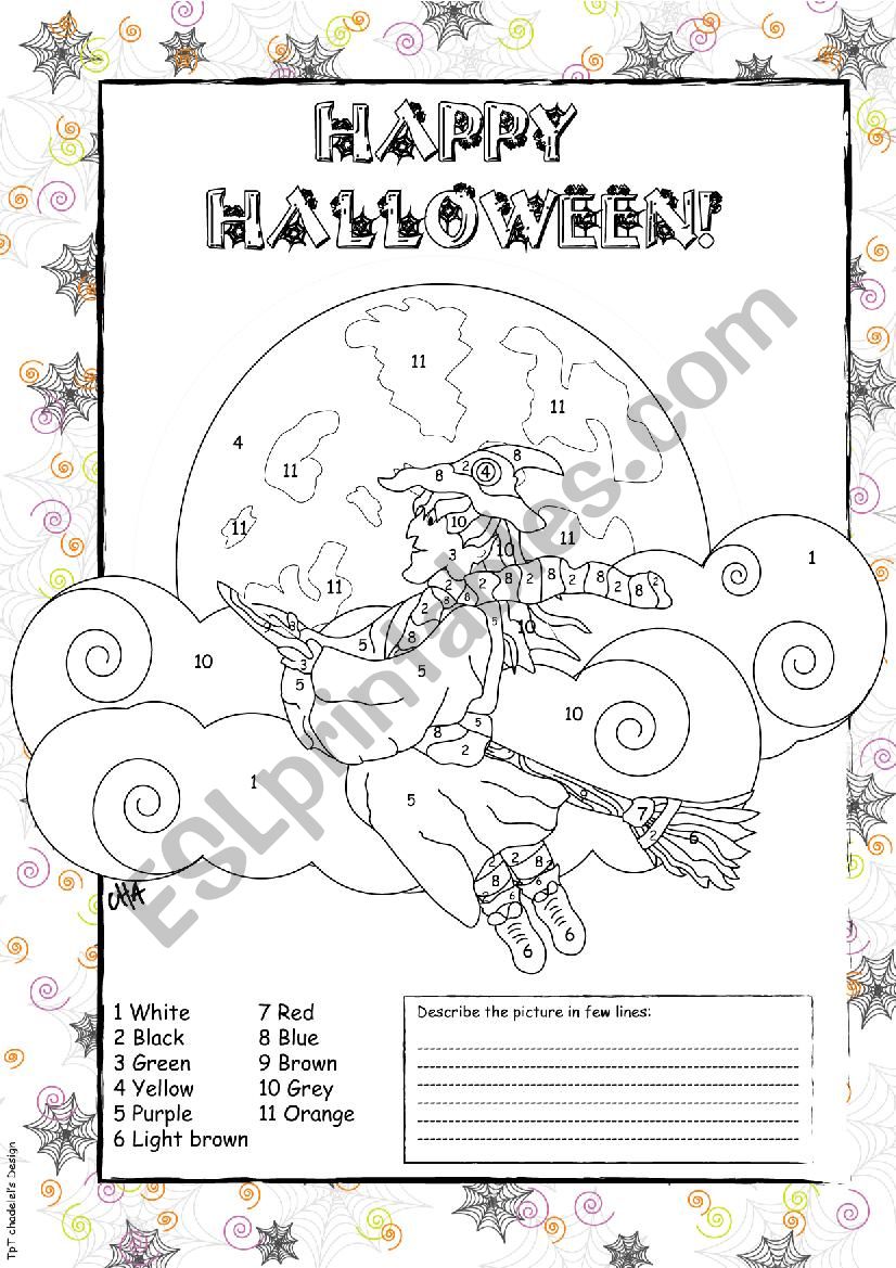 Halloween COLORING PAGE worksheet