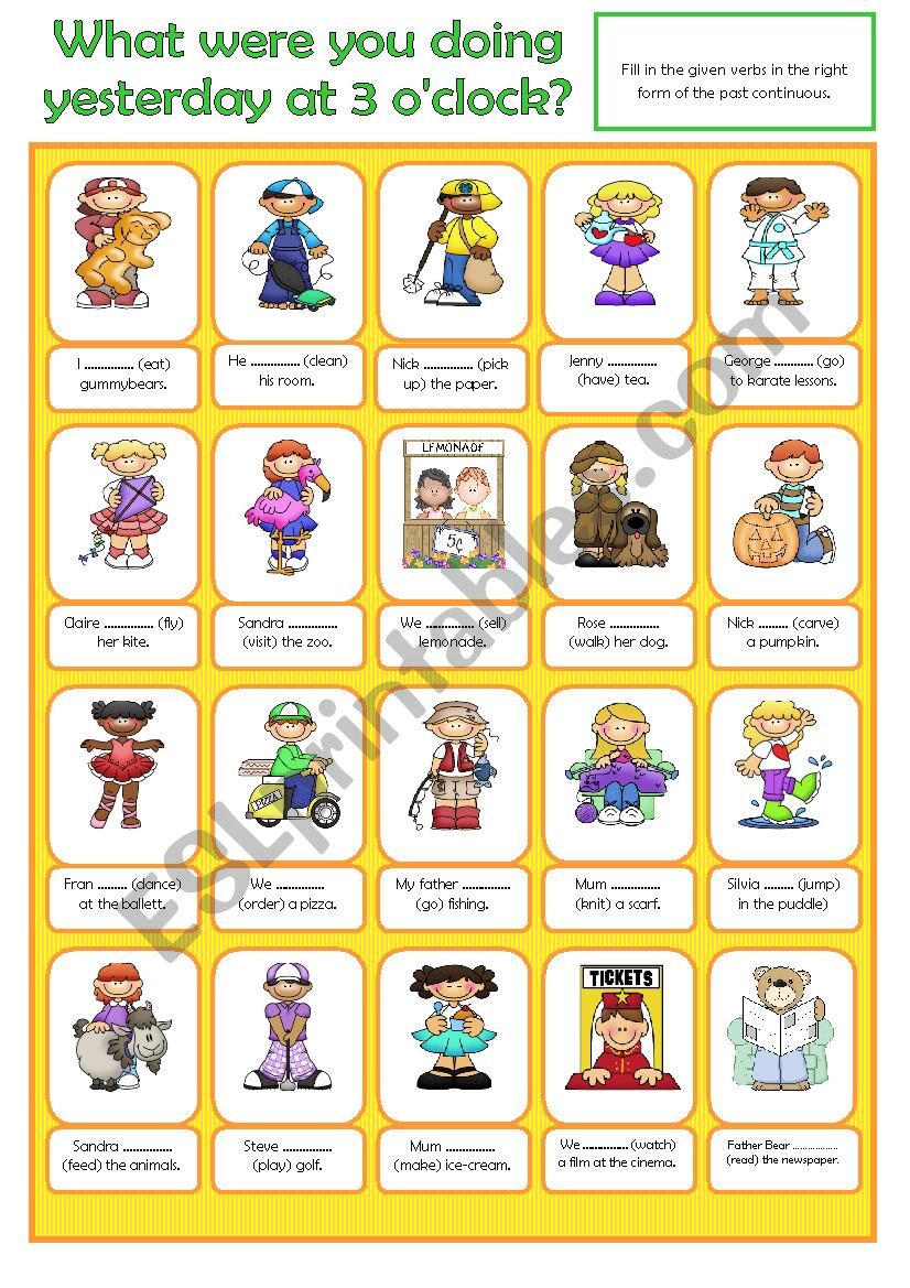 What were you doing yesterday at 3 oÂ´clock?