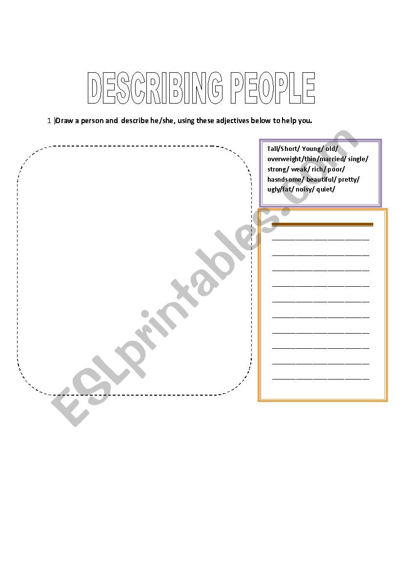 Describing people worksheet