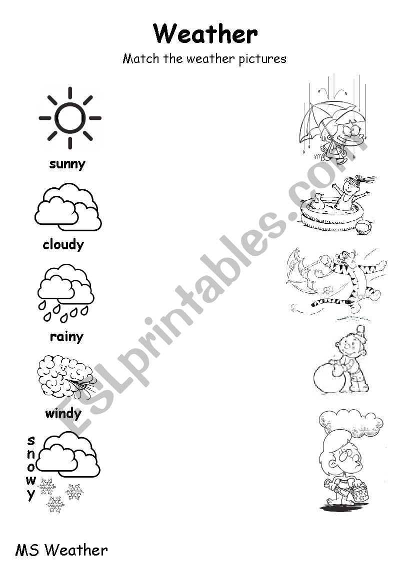 Weather match worksheet