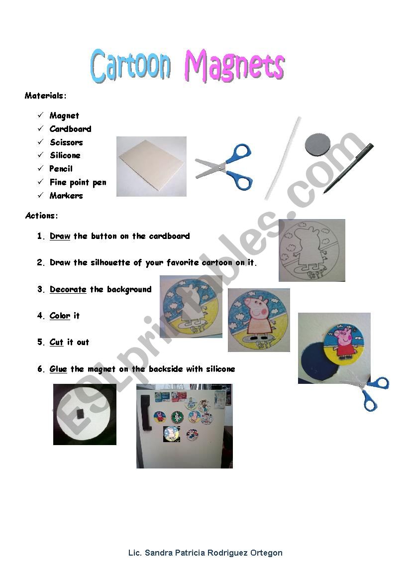 Cartoon Magnets worksheet