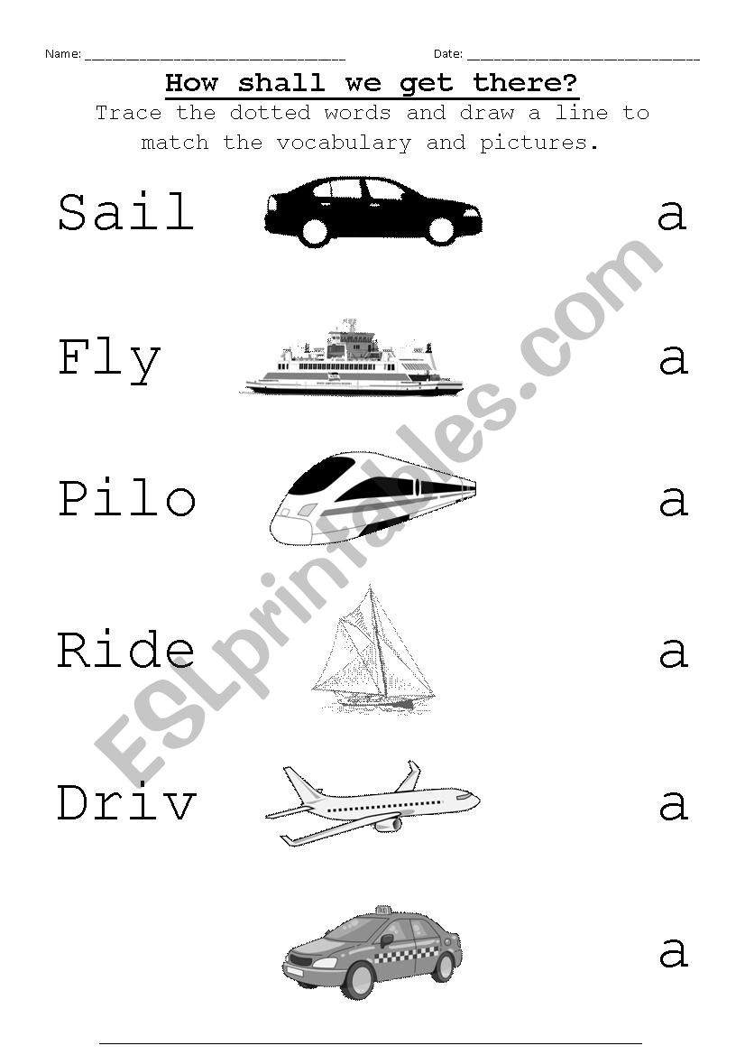 How shall we get there? worksheet