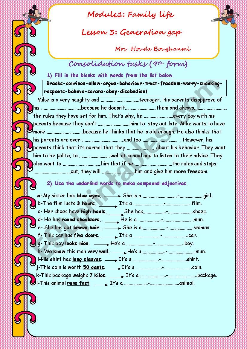 lesson3:generation gap worksheet