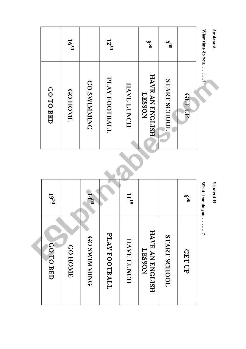 What time do you..... worksheet