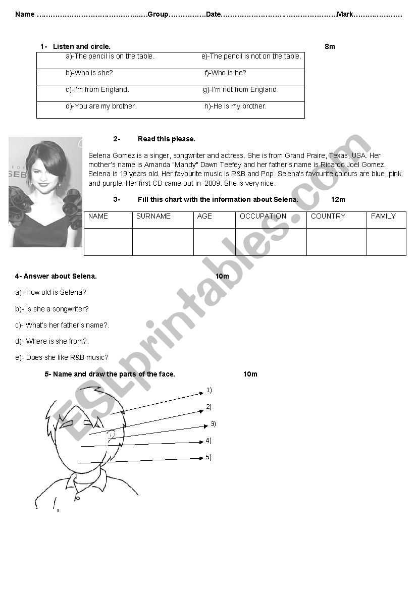 evaluation worksheet