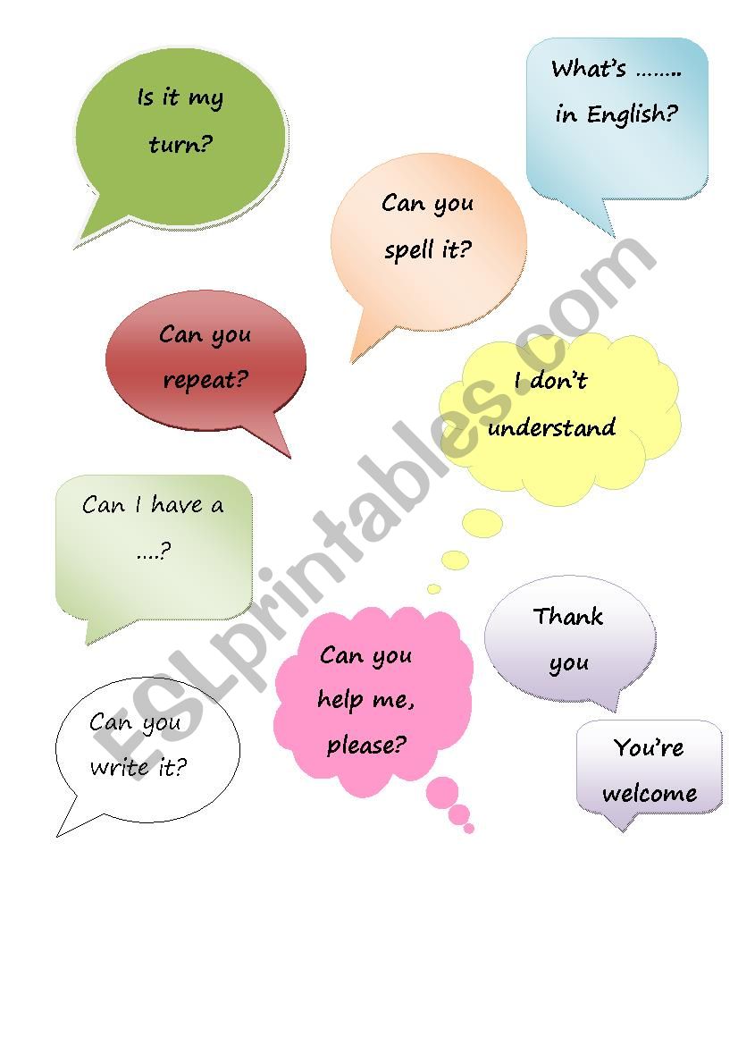 Classroom requests worksheet