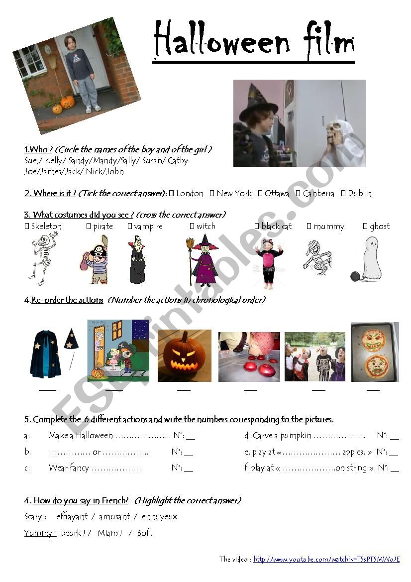 Halloween worksheet