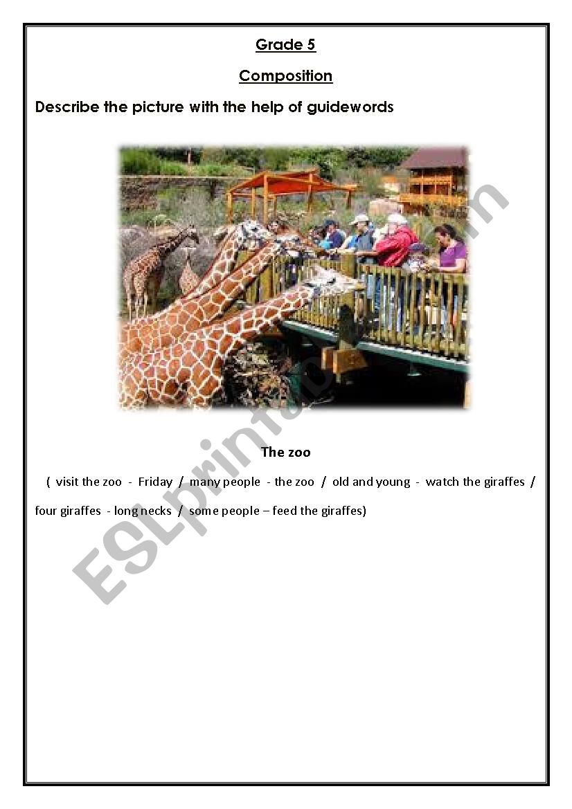 trip tp the zoo worksheet