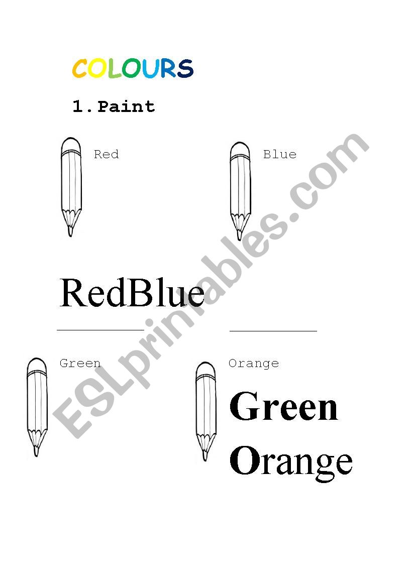 Colours worksheet