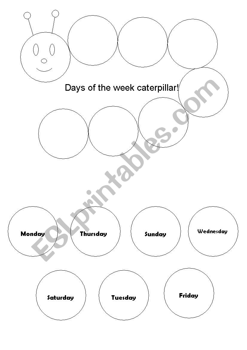 DAYS OF THE WEEK worksheet