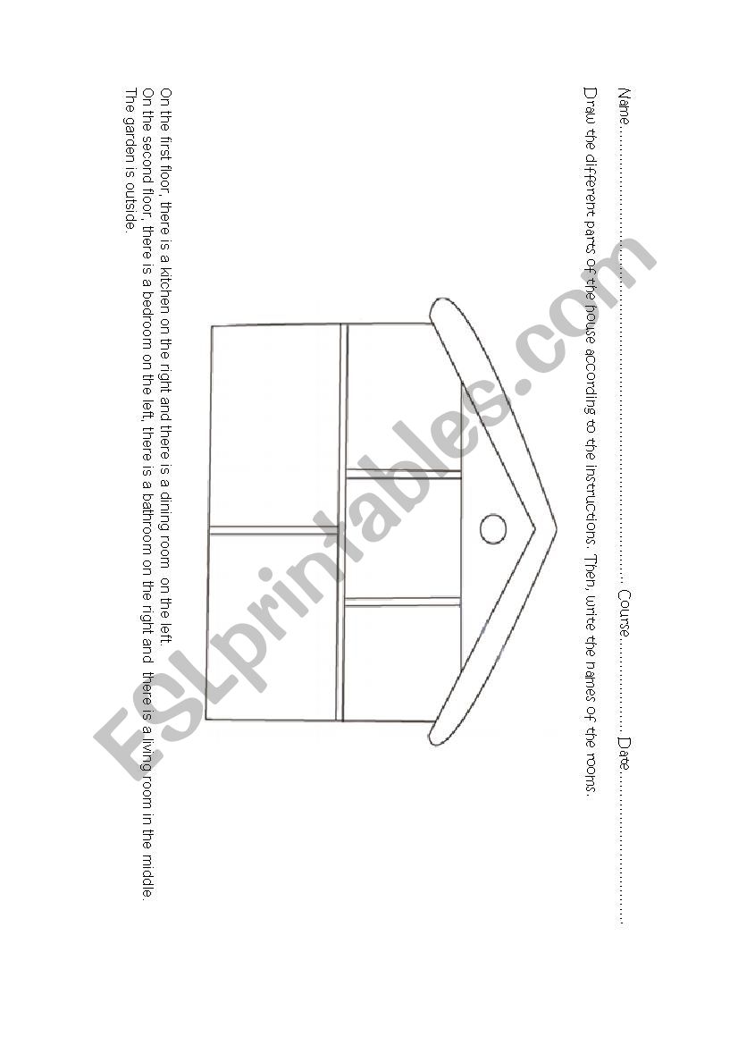 Parts of the house worksheet