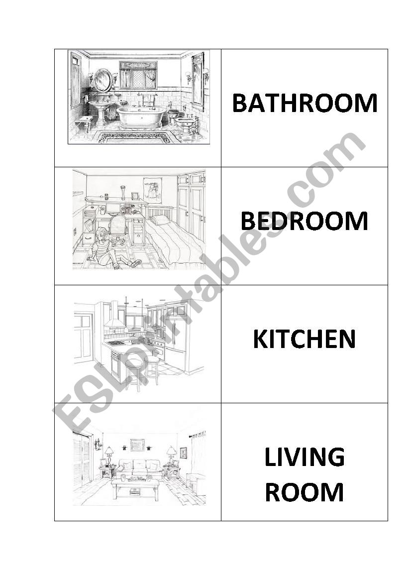 Parts of the house  worksheet