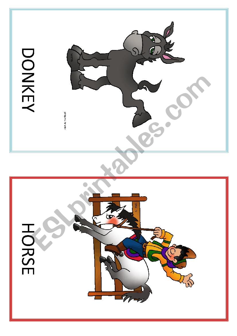 Farm animals flashcards worksheet