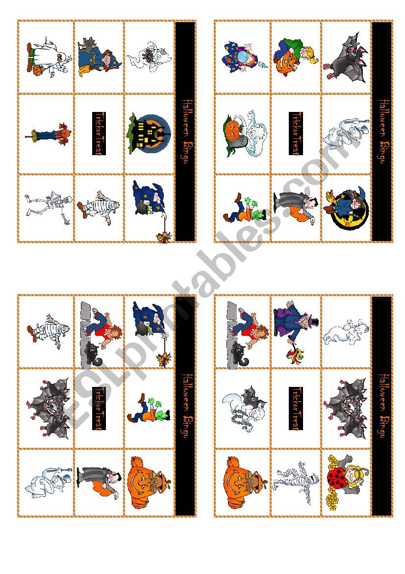 Halloween Bingo worksheet