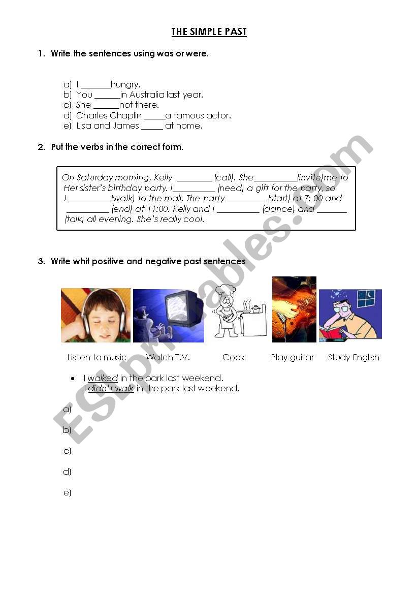 THE SIMPLE PAST worksheet