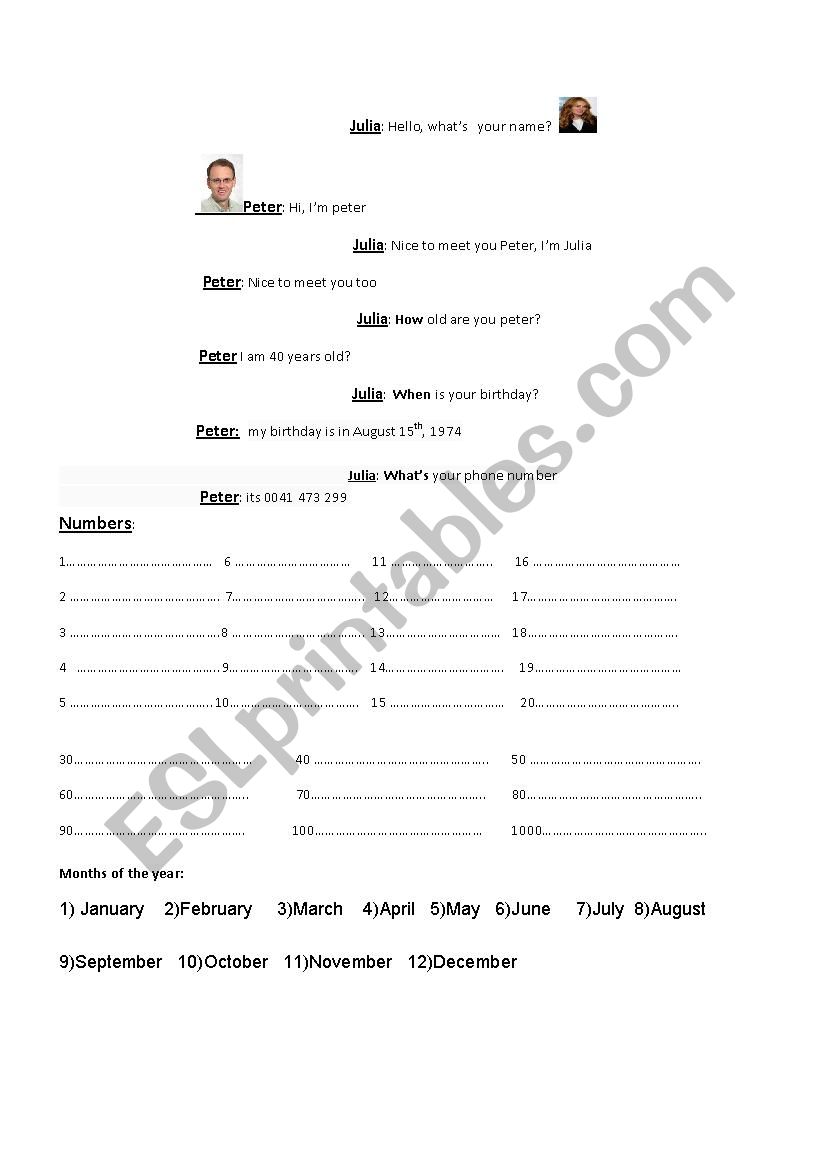 Speak  english for beginners worksheet