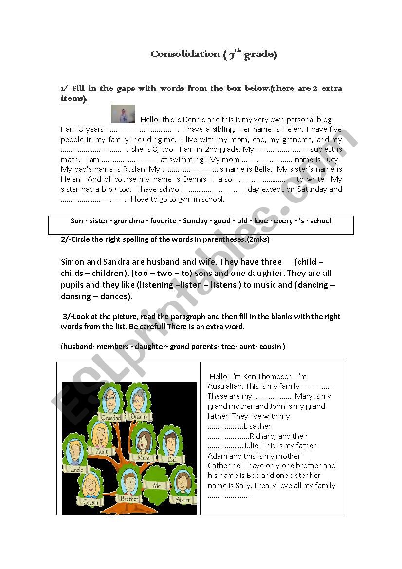 consolidation worksheet