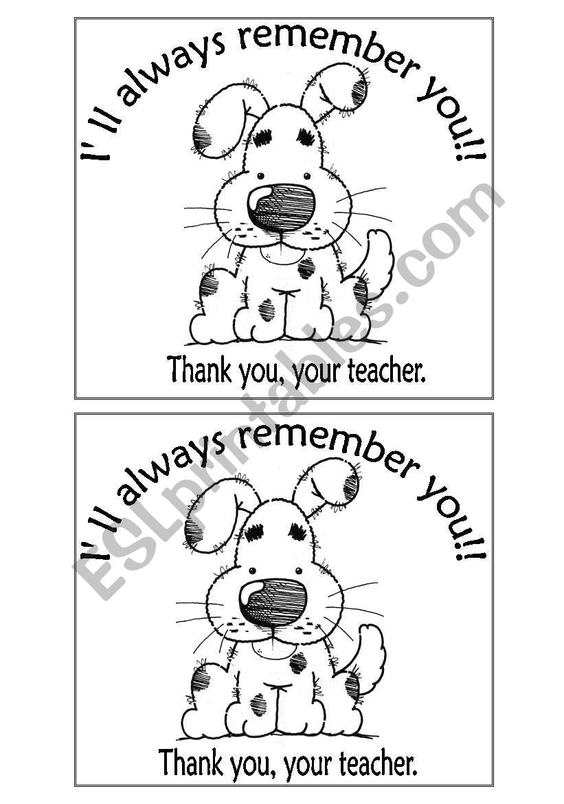 ill always remember you worksheet