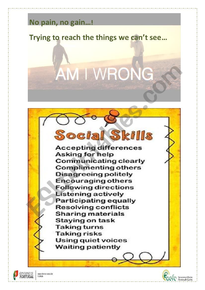 classroom skills worksheet