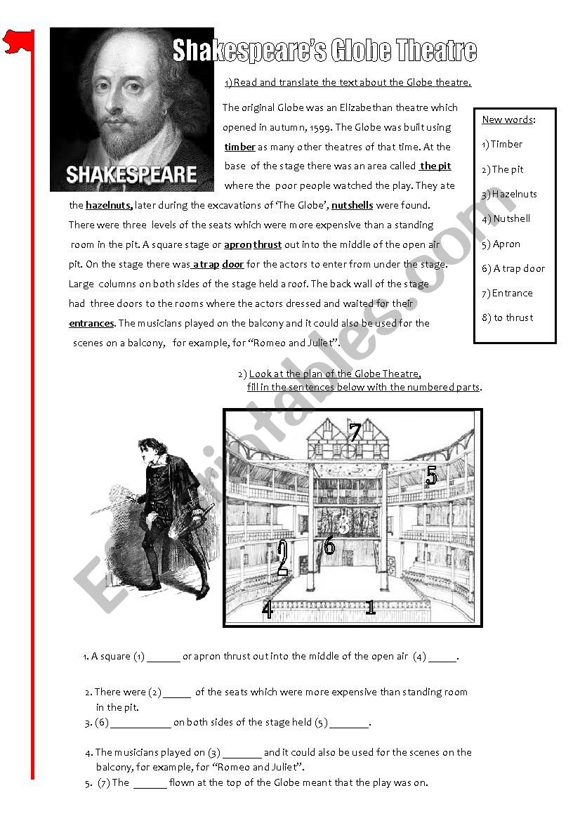 The Globe Theatre worksheet