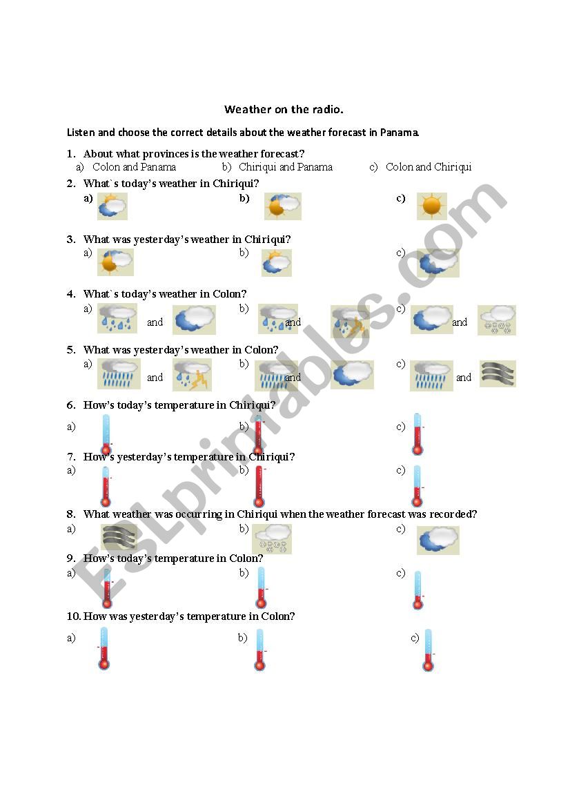 Choosing best answer template for weather forecast in Panama