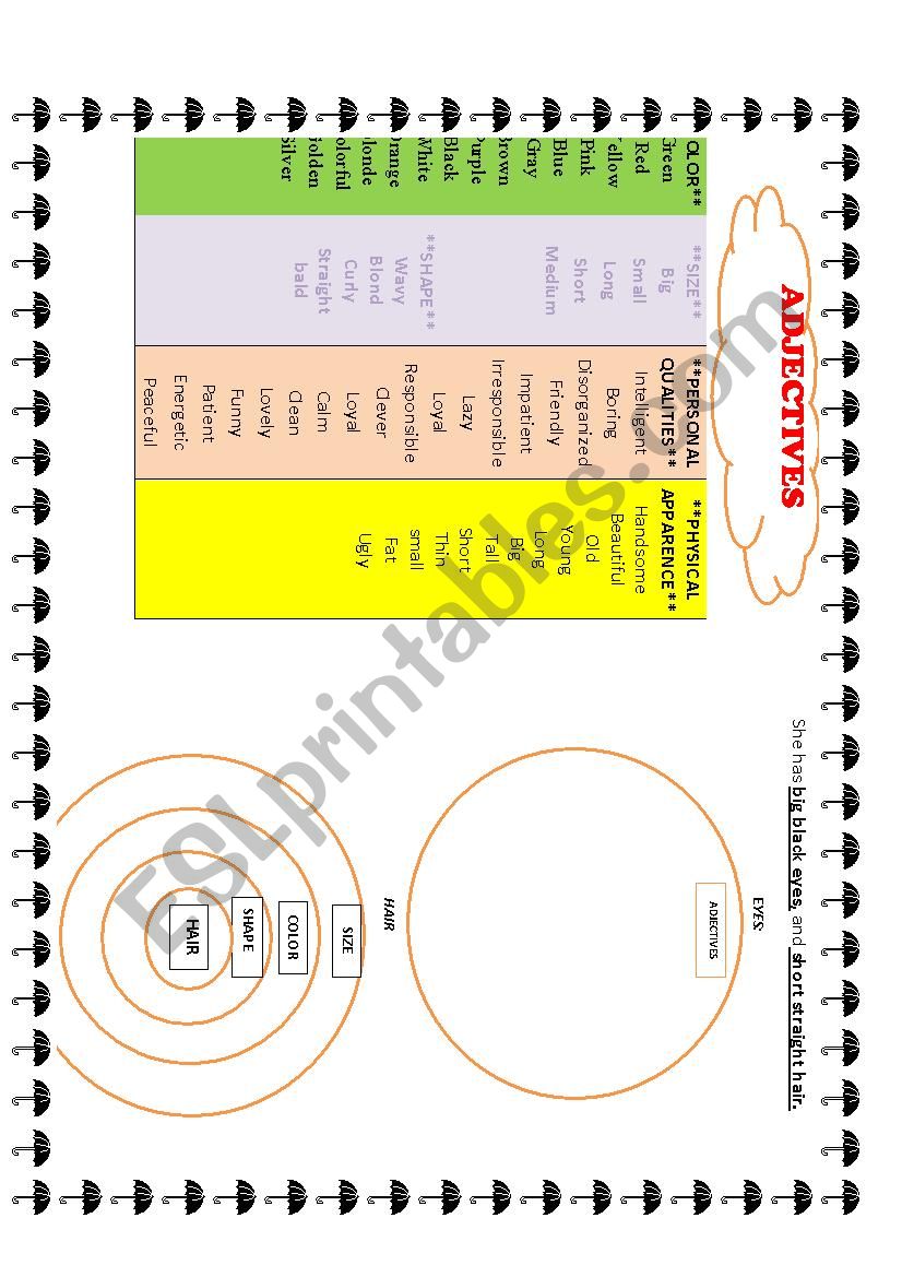 Physical description worksheet
