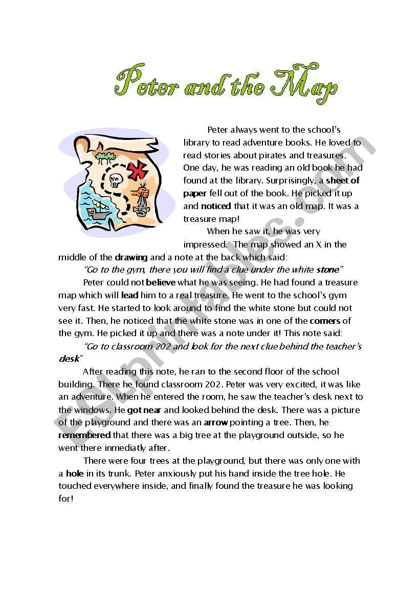 Peter and the Map worksheet