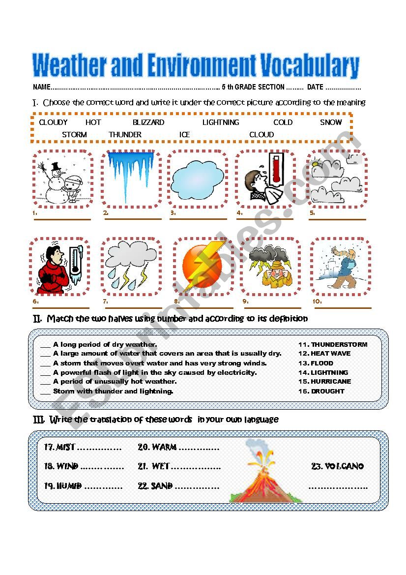 PART 1 Extreme weather and environment (from book Activate B1)