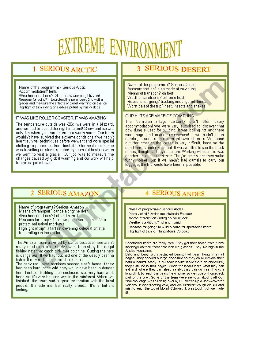 PART 2 Extreme weather and environment (from book Activate B1)