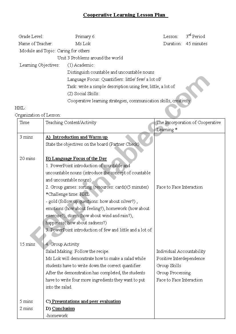 Quantifiers worksheet