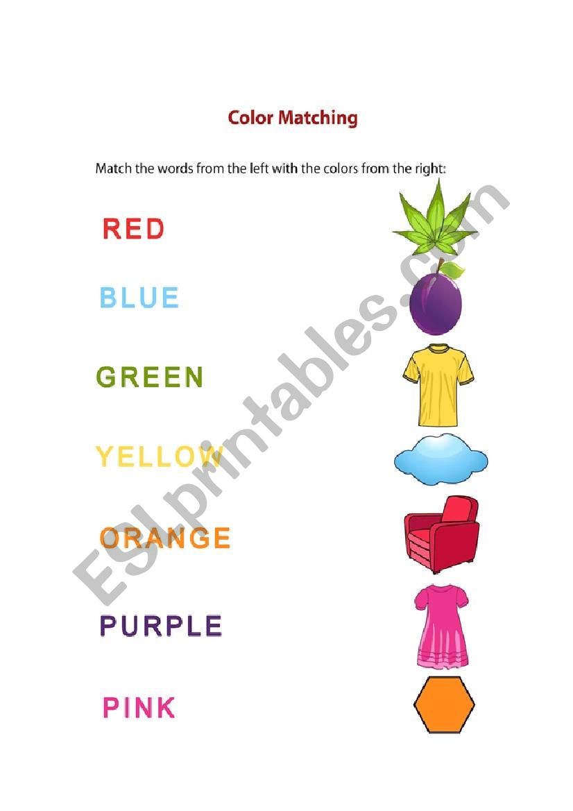 Macthing Color worksheet