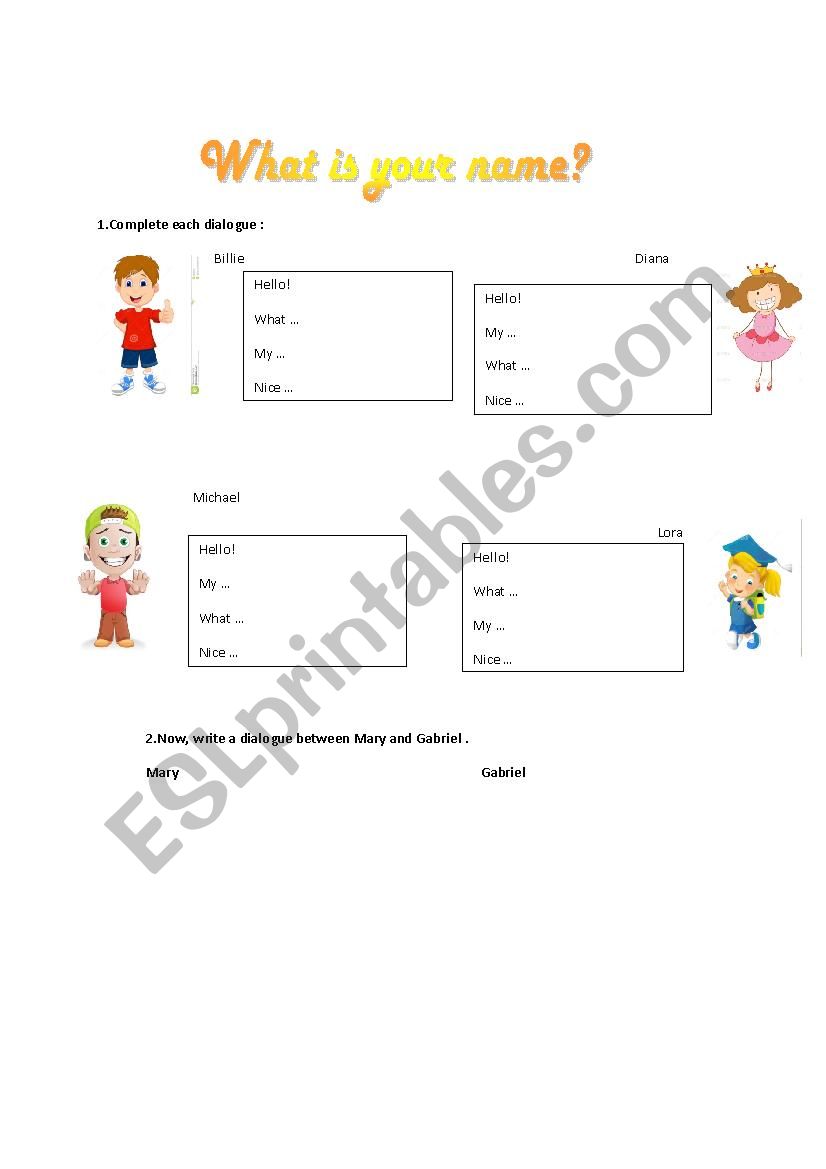 Whats your name? worksheet