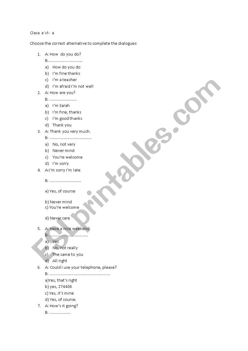 test revision worksheet