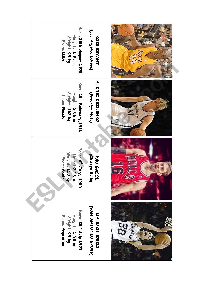 nba players worksheet