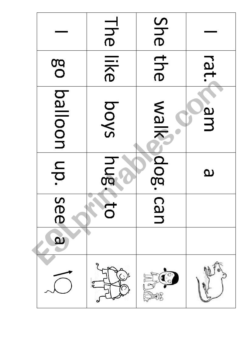 build sentences worksheet