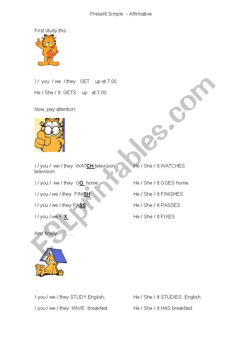 Present simple affirmative worksheet