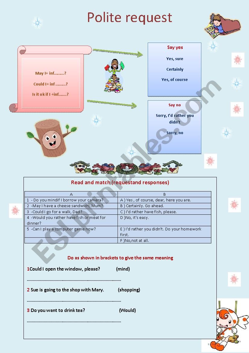 polite request worksheet