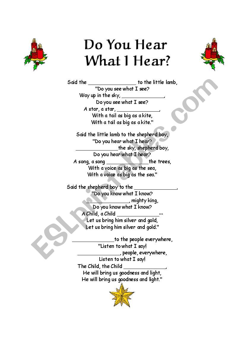 Do You Hear What I Hear? worksheet